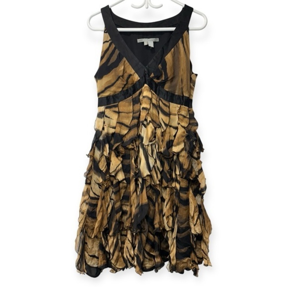 Zara Silk Animal Print Sleeveless Dress size L
